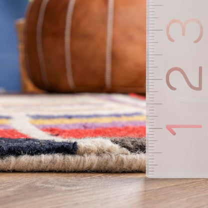 nuLOOM Ofelia Hand Tufted Wool Runner Rug , 2' 6" x 12', Multi, Rectangular, 0.45" Thick