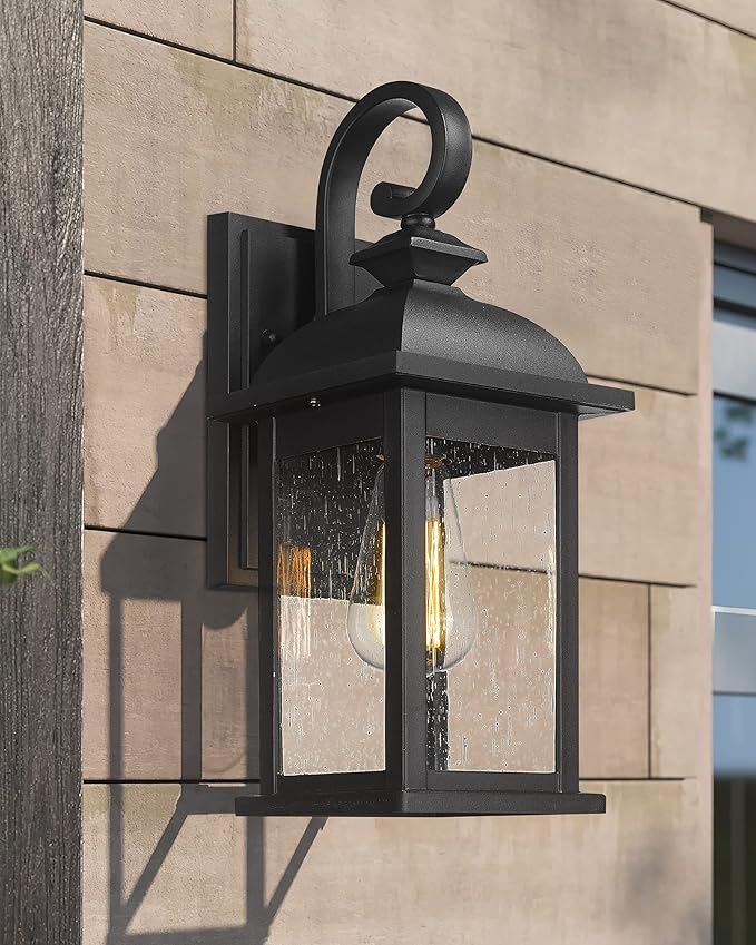 FEMILA Outdoor Wall Sconce, 21" Large Outdoor Wall Lantern Porch Lights for Entryway, Patio, Garage, Doorway, Anti-Rust Waterproof, Matte Black, 4FD54B2 BK