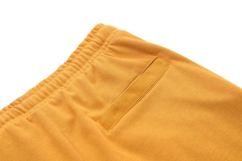 VANCOOG Men's Casual Classic Fit Terry Cloth Elastic Jogger Running Shorts-Yellow-M