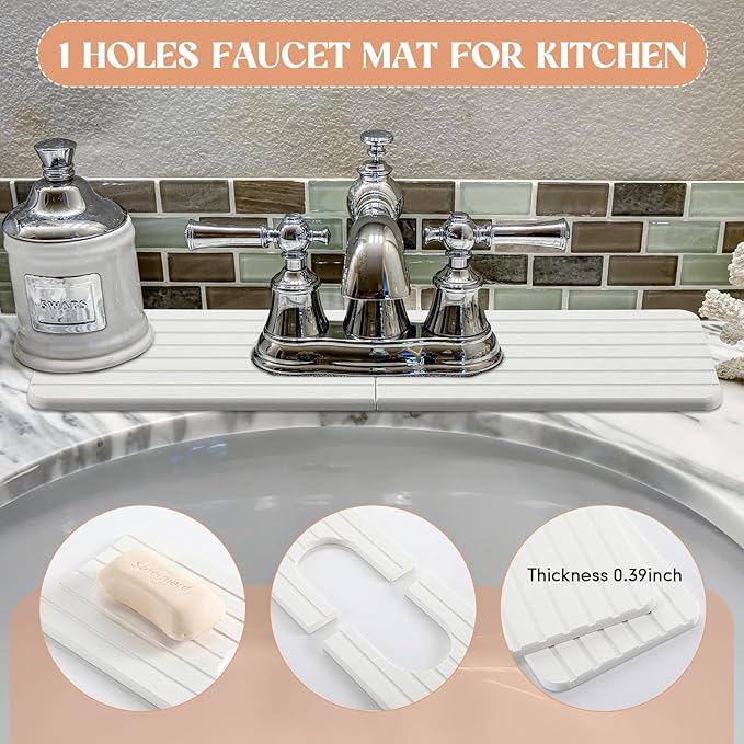 Faucet Mat Sink Splash Guard Oval and Round Splash Tap Pad Diatomite Stone