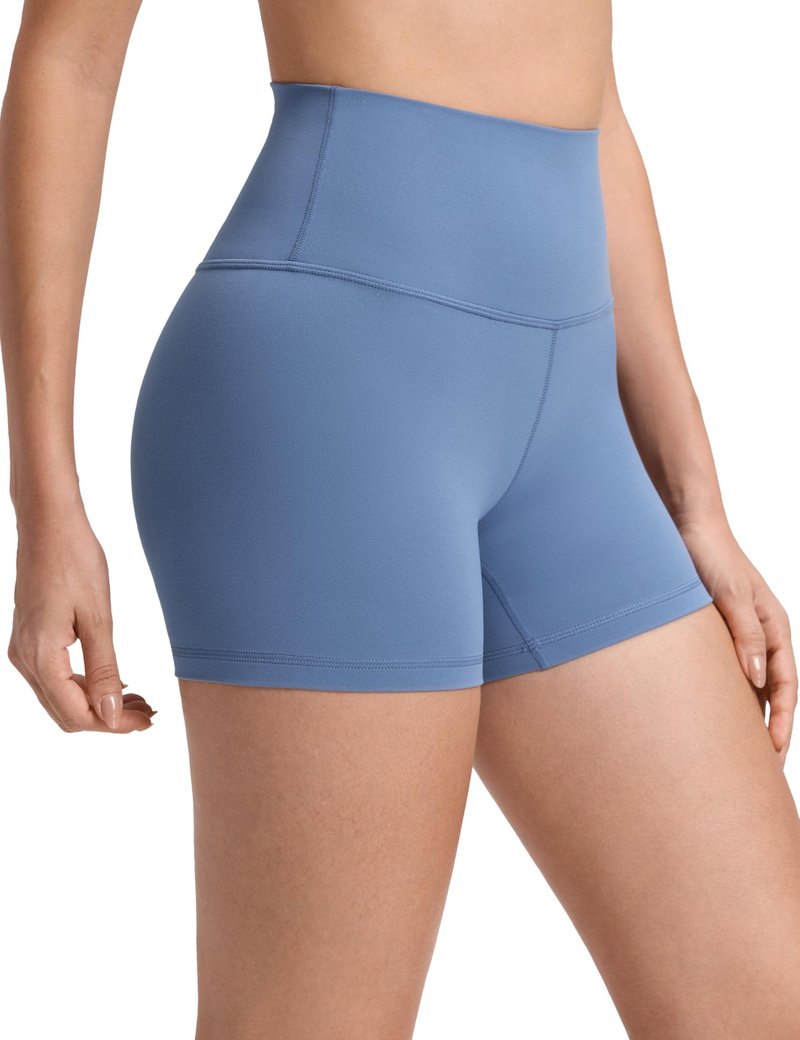 CRZ YOGA Butterluxe Biker Shorts 4'' - High Waisted Booty Workout Volleyball Yoga Womens Spandex Oasis Blue X-Small