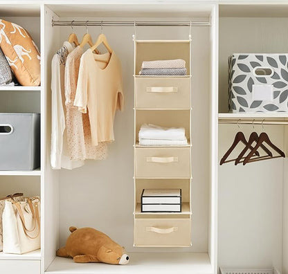 MAX Houser 6 Tier Shelf Hanging Closet Organizer, Closet Hanging Shelf