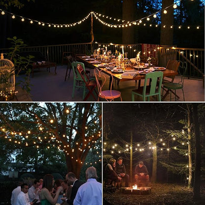 40FT LED Outdoor String Lights Waterproof, G40 LED Globe Outdoor Lights for Patio with 27 Edison Vintage Shatterproof Bulbs, Connectable Backyard Lights for Garden, Bistro, Porch, Cafe