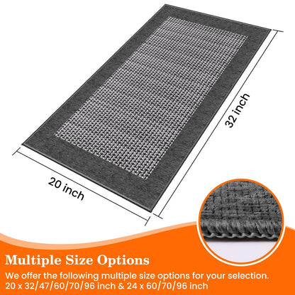 StepRite Kitchen Rugs, Kitchen Mat for Floor, 32"x20" Non-Slip Machine-Washable Commercial Floor Mat, Absorbent Heavy-Duty Rug for Office & Home, Sink Standing Mat, Entryway Carpet, Door Mat, Grey