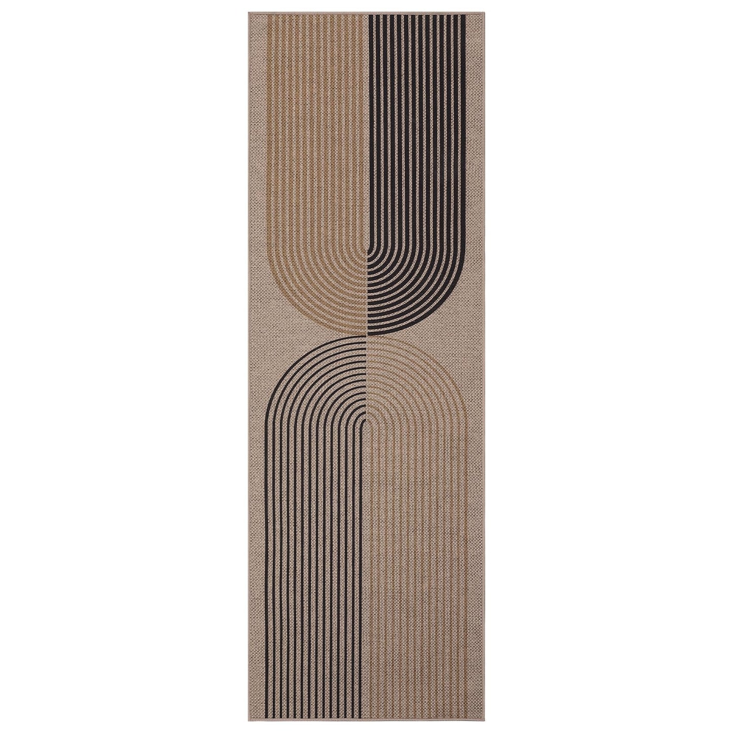 GarveeHome Easy Jute 2x8 Runner Rugs Modern Rainbow Rug for Hallway Kitchen Non Slip Indoor Outdoor Runner Door Mat for Laundry Porch