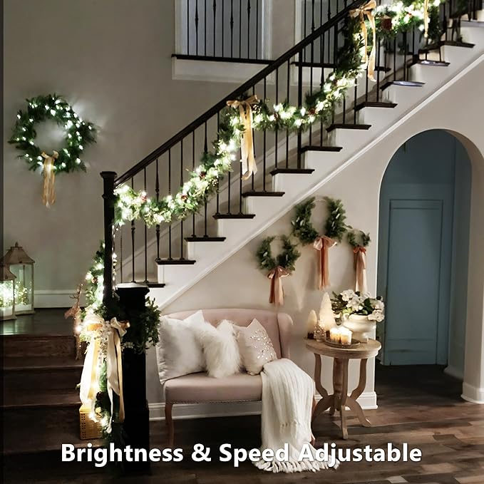 Brizled RGB Christmas Lights, 164ft 500 LED Color Changing String Lights, Dimmable Christmas Tree Light, Indoor Multifunctional Fairy Light with Remote for Outdoor Independence Day Xmas Party Decor