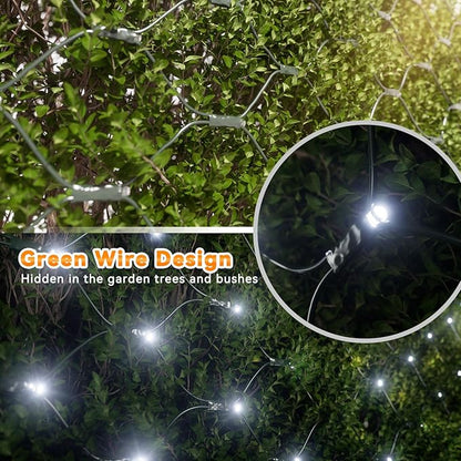 LitHome 21FT x 5FT Christmas Net Lights Outdoor Mesh Lights, 360 LED Cool White Christmas Net Light 8 Modes, Connectable Giant Mesh Light Waterproof Green Wire for Bushes Tree Garden Party Decor