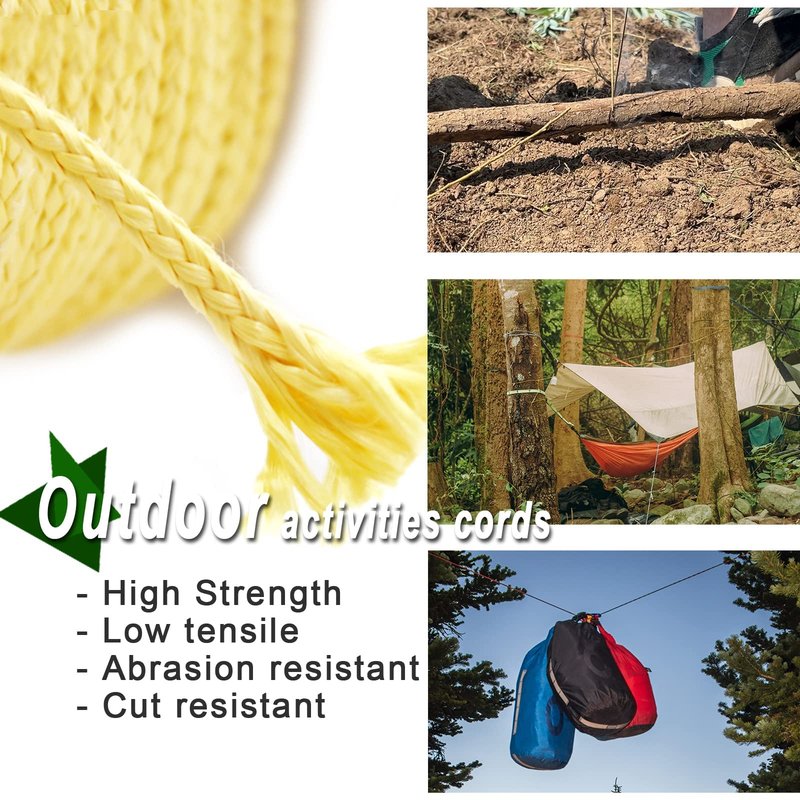 9KM DWLIFE Braided Kevlar Cord, 750lb 2.3mm 50Ft, High Tensile Strength, Abrasion, Flame Retardant, Kite String, Fishing Line, Model Rocket Shock, Hammock Tarp Ridgeline, Tactical Survival Paracord