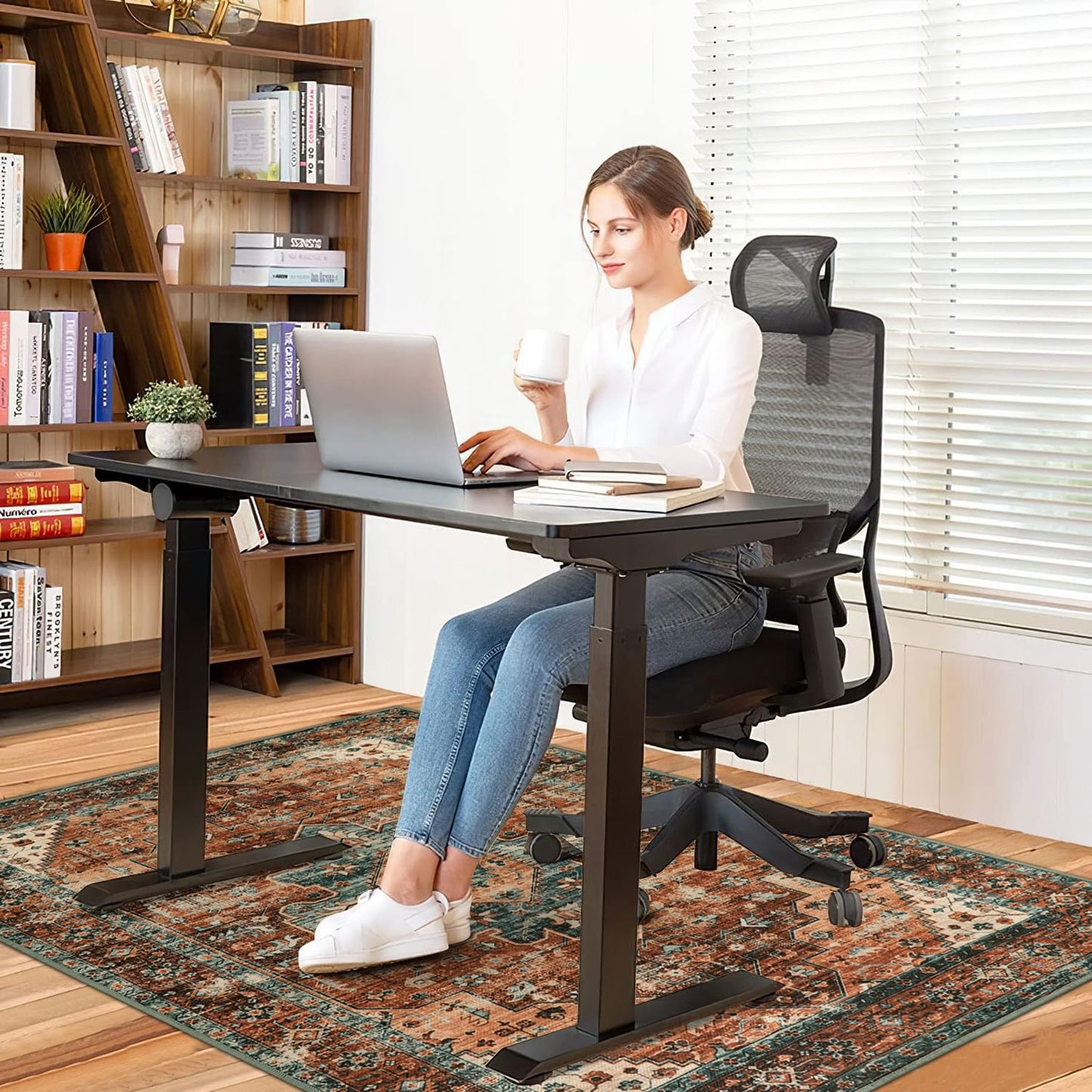 Anidaroel Office Chair Mat for Hardwood Floor/Tile Floor, 48"x60" Desk Chair Mat for Hard Floors, Under Desk Rug Protector for Rolling Computer Gaming Chairs, Anti Slip Machine Wash Low Pile Carpet