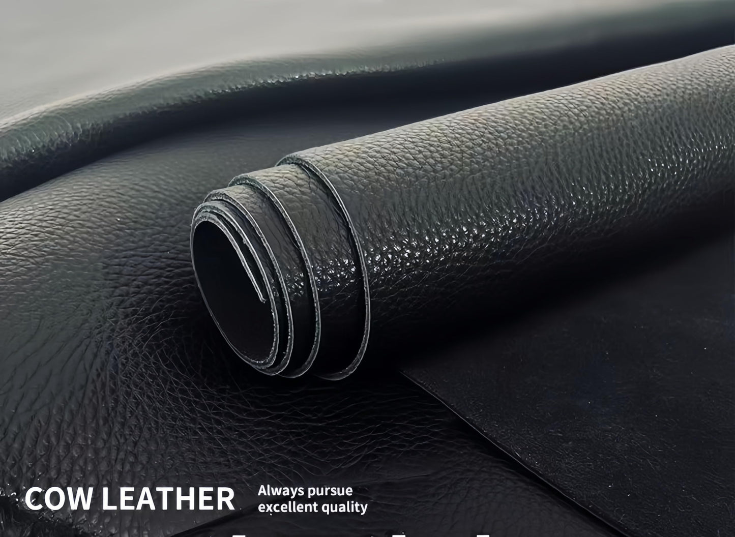 Black Leather, 1.4-2.0mm Thickness for Wallets, Briefcases, Sofa & Stool, Leather Sheets for Crafting (Black lizhiwen12×24" 1pc