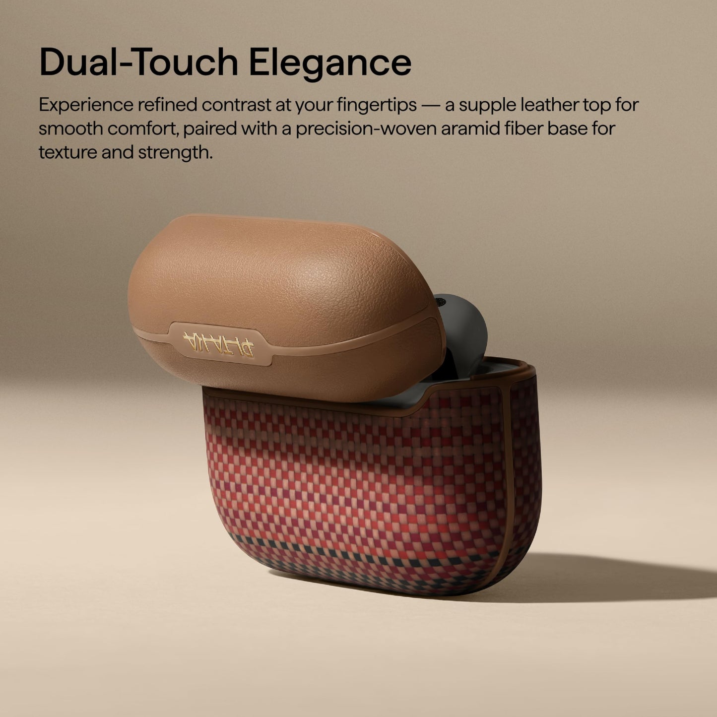 PITAKA Case for AirPods Pro 3, Slim Protective AirPods Pro 3 Case, Compatible with MagSafe, Leather & Aramid Fiber Woven, Sunset