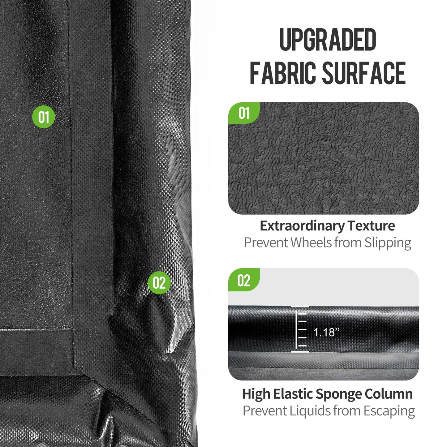 WELKIN Containment Mat,(7'9" x 18'),Non-Slip Garage Floor Mat - Heavy Duty Waterproof Protection from Snow, Rain and Mud for Cars