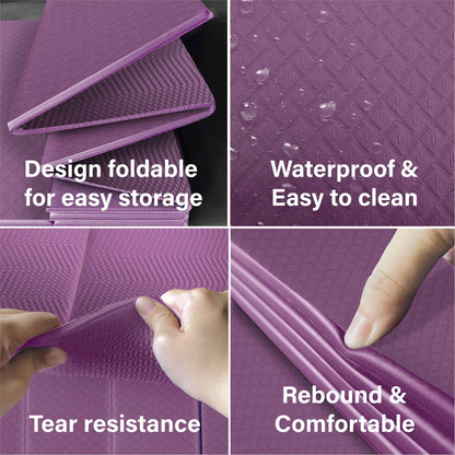 Foldable Yoga Exercise Mat – Lightweight, Anti-Slip, and Easy to Store for Yoga, Pilates, Home Workouts, and Floor Exercises