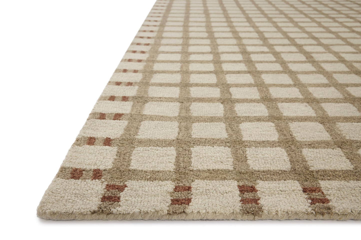 Loloi Magnolia Home by Joanna Gaines Waylon Collection WAY-02 Natural/Rust 5'-0" x 7'-6" Area Rug