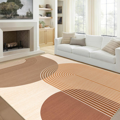 Large Area Rug 5x7 Boho Rug Living Room Bohemian Rugs Machine Washable Modern Geometric Rug Non Slip Printed Low Pile Indoor Floor Carpet for Dining Room Bedroom Office,Orange