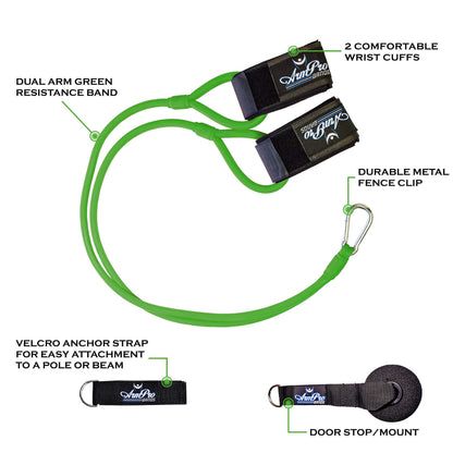 Arm Pro Bands Baseball Softball Resistance Training Bands - Arm Strength, Pitching and Conditioning Equipment, Available in 3 Levels (Youth, Advanced, Elite), Anchor Strap, Door Mount