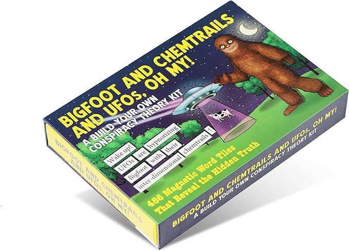 Dissent Pins Bigfoot and Chemtrails and UFOs Oh My! - Conspiracy Theory Kit Funny Fridge Magnet Word Games for Adults (486 Word Tiles)