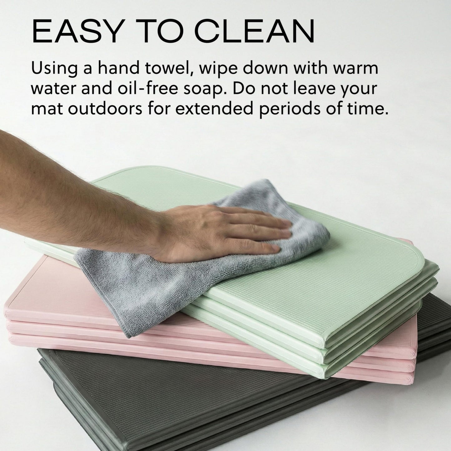 Stakt The Original Foldable Yoga Mat, Premium Foldable Exercise & Workout Mat with Non-Slip Surface, Lightweight Portable for Studio or Home Use, As Seen on Shark Tank - Seafoam