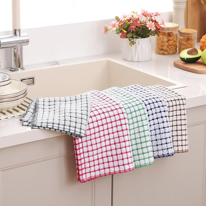 Homaxy Kitchen Towels and Dishcloths Set, 16 x 25 and 12 x 12 Inches, Super