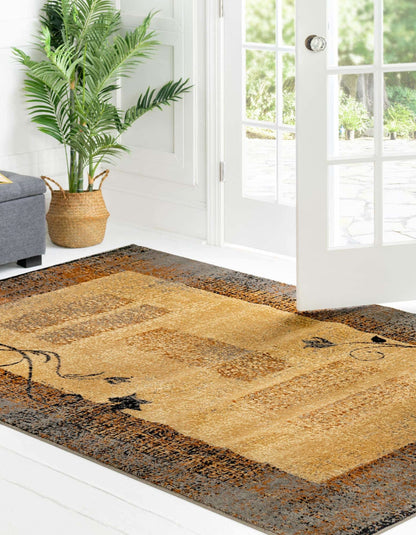 Unique Loom Barista Collection Area Rug - Excelsa (3' 1" x 5' 3" Rectangle, Beige/Brown)