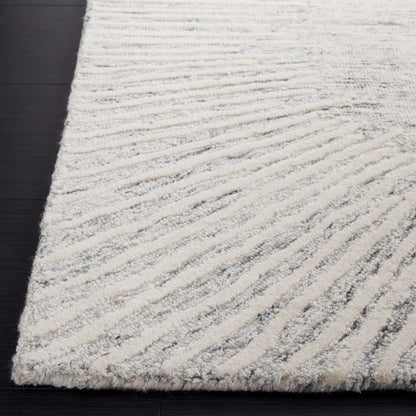 SAFAVIEH Abstract Collection Area Rug - 6' x 9', Grey & Ivory, Handmade Wool, Ideal for High Traffic Areas in Living Room, Bedroom (ABT478F)