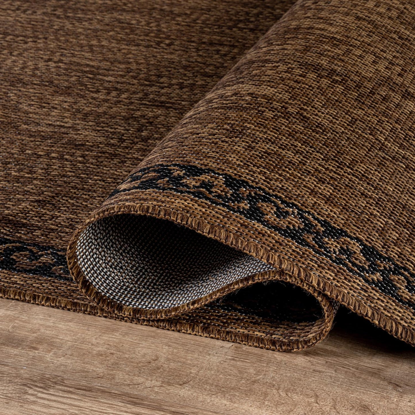 Washable Outdoor Rug 8x10 Modern Area Rugs Outdoor Carpets Bordered Pattern Non Shedding Waterproof Easy Clean Patio Deck Porch Living Room Bedroom Garden RV (8 X 10 Gold)