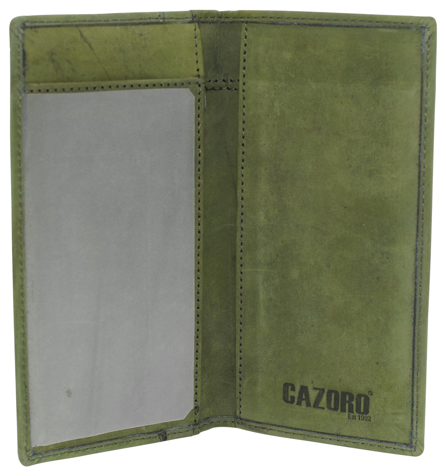 Genuine Leather Checkbook Cover For Men & Women Checkbook Holder Wallet RFID Blocking USA Series (Bright Green)