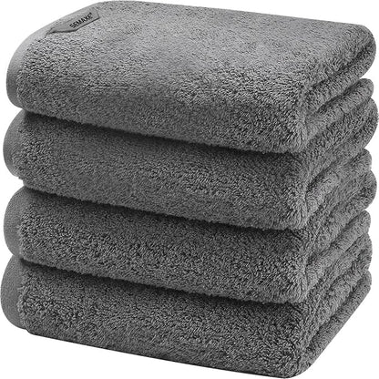 SEMAXE Gray Hand Towels for Bathroom, Quick-Drying, Easy Care