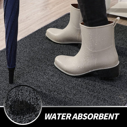 LINLA Indoor Doormat, Super Absorbs Mud Mat, Washable Non-Slip Rubber Backing Clean Door Mat for Doorways Inside Dirt Trapper Mats Shoes Scraper, 18x30 Inches Dark Gray