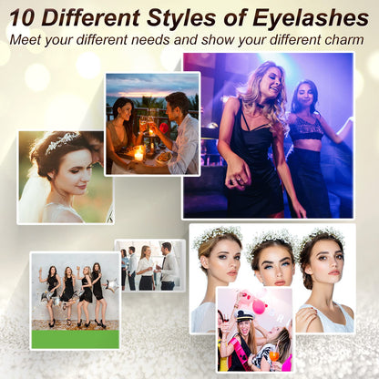 Magnetic Eyelashes Kit, 3D Reusable Magnetic False Eyelashes with 2 Tubes of Magnetic Eyeliner & Tweezers - Easy to Use, Black, Natural Look