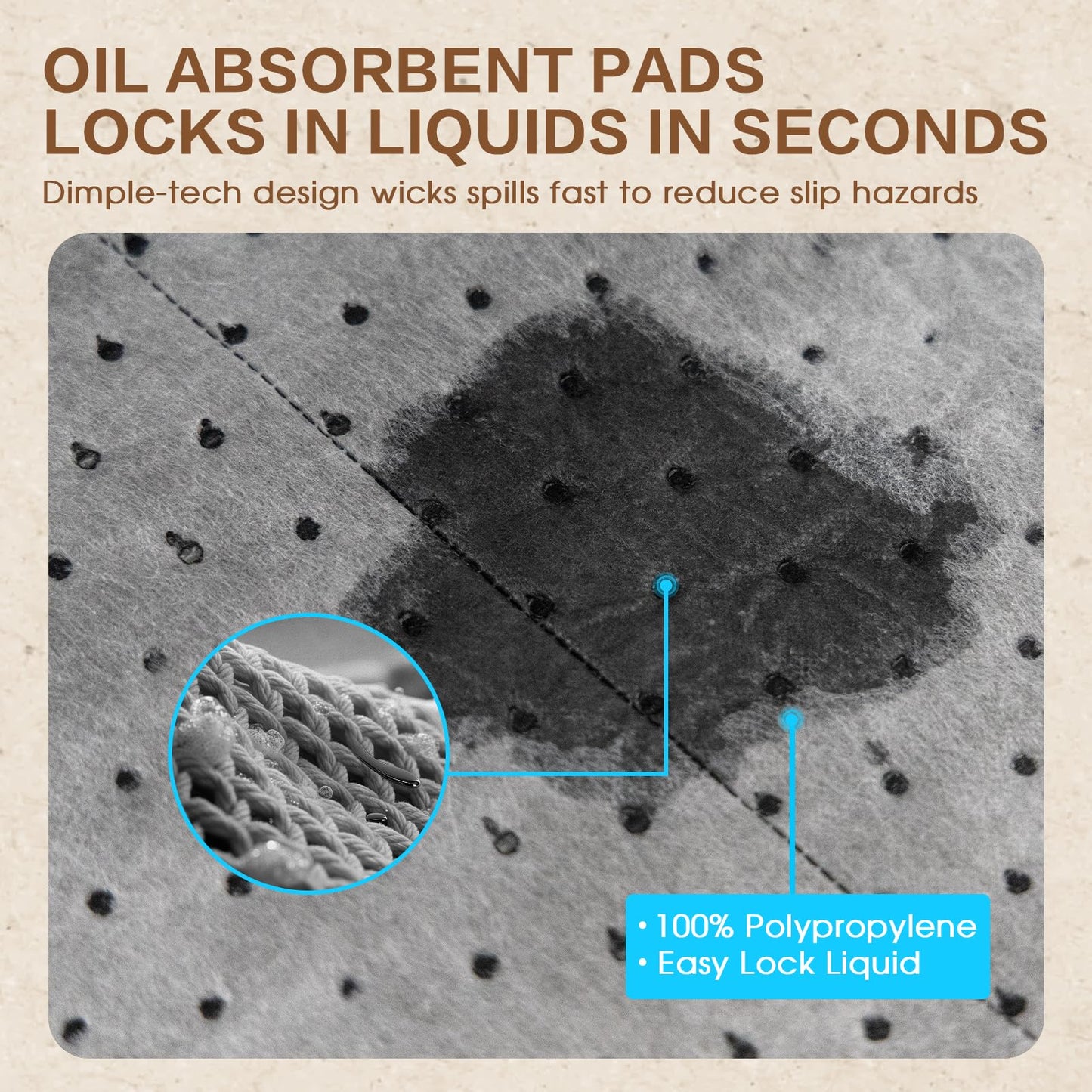 ZXQDRE Oil Absorbent Pads Roll 15" x150', 6 oz Heavy Duty Oil Absorbent Mat in a Dispenser Box, Industrial Spill Cleanup Absorbers for Leaks & Drips in Garage Workshop, All-Purpose Maintenance Mat