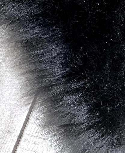 LAMBZY Sheepskin Style Rug, Ultra Soft 6 Pelts, Black, 6’x6’