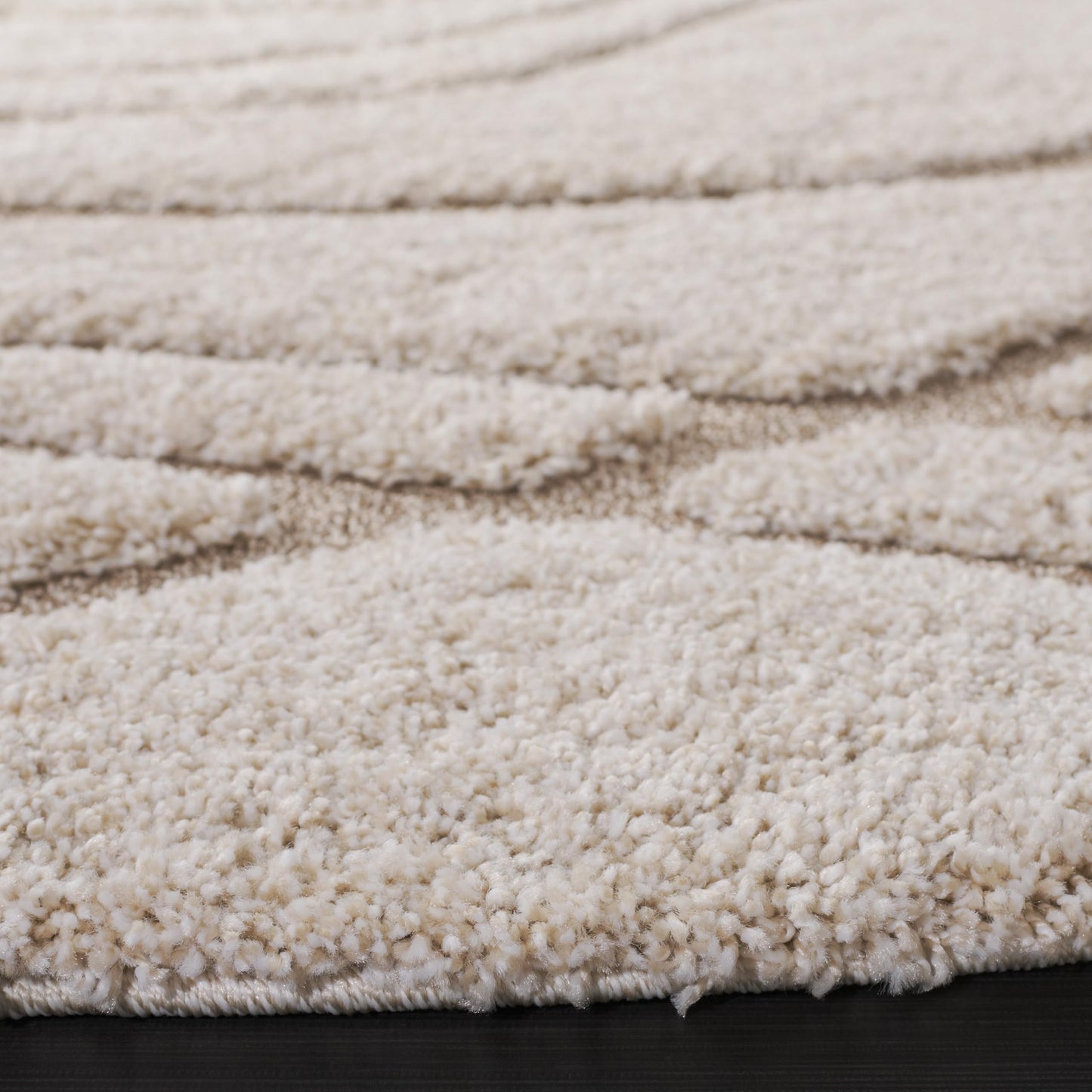 SAFAVIEH Florida Shag Collection Area Rug - 9'6" x 13', Cream & Beige, Non-Shedding & Easy Care, 1.2-inch Thick Ideal for High Traffic Areas in Living Room, Bedroom (SG471-1113)
