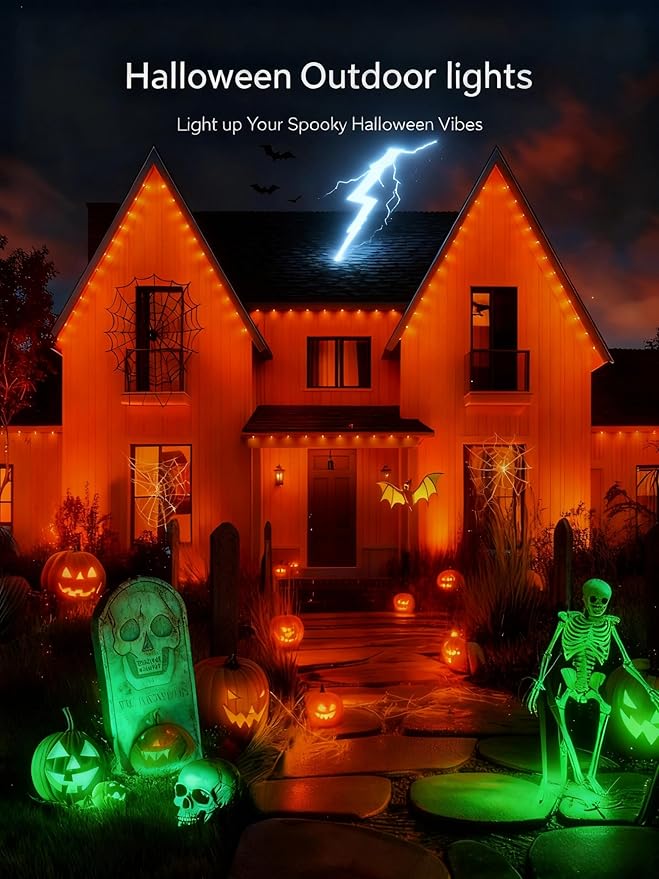 RGB Permanent Outdoor Lights for House, 300FT with 150 LED, IP67 Waterproof LED Lights for Christmas Decorations, Work with Remote, APP