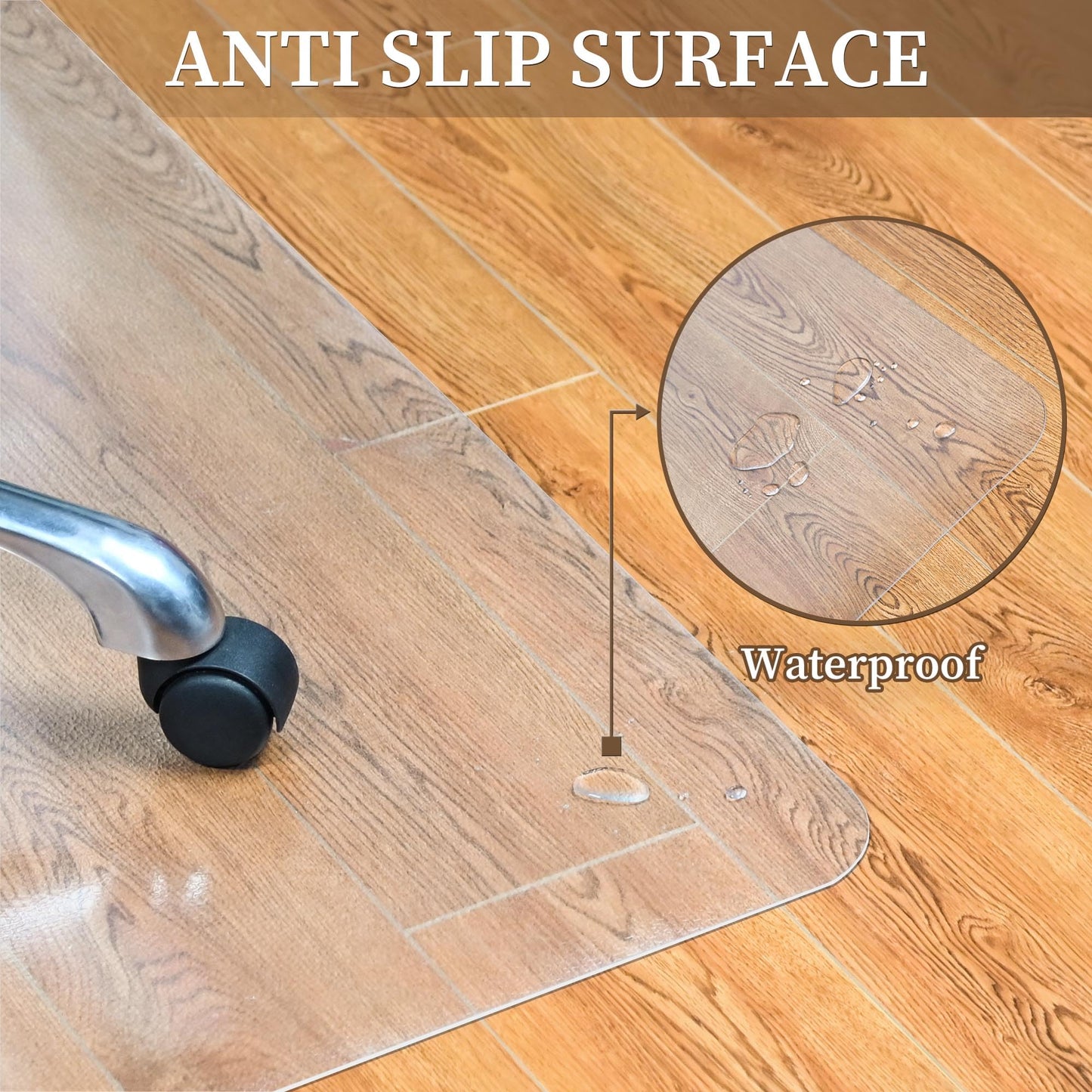 Naturei Office Chair Mat for Hard Floors, 35” x 55” Large Floor Protector Mats, Easy Rolling Desk Chair Mat for Hardwood, Clear, Easy to Clean (Rectangle)