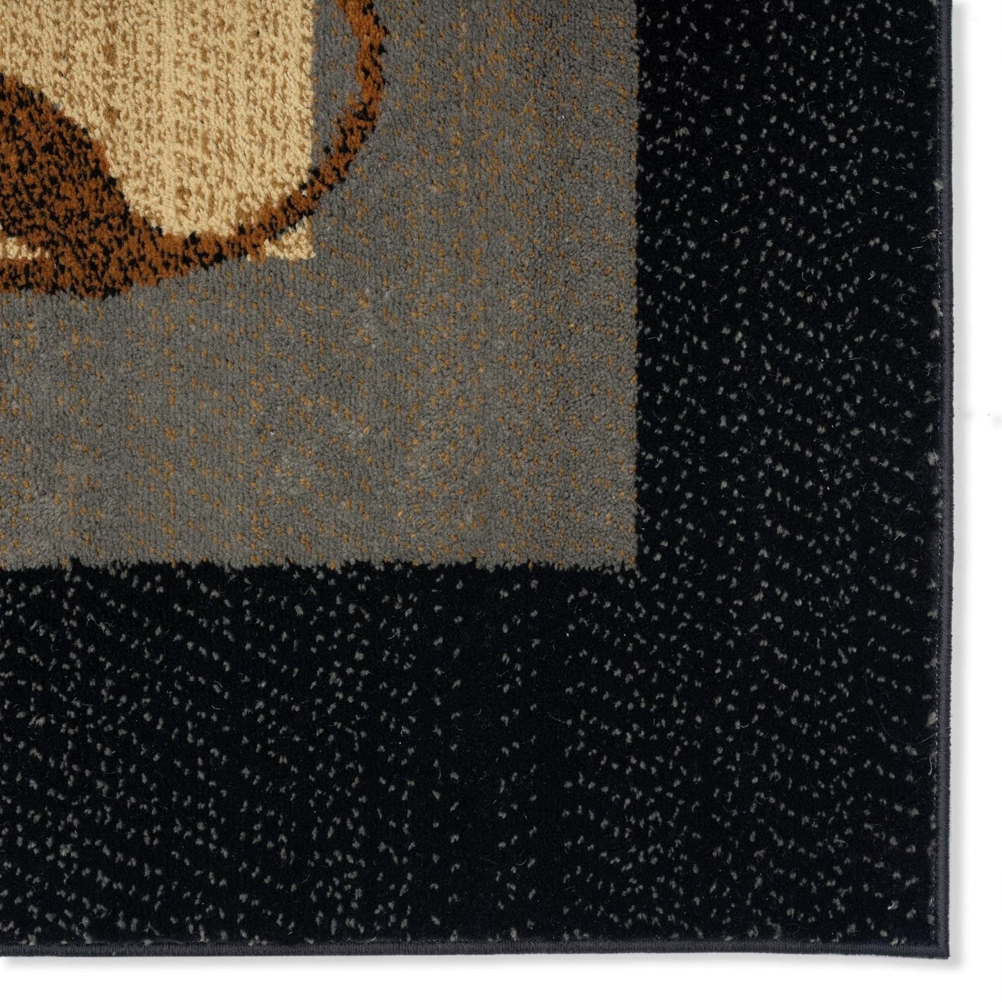 Home Dynamix Royalty Clover Contemporary Geometric Border Area Rug, Black/Blue, 43"x62"