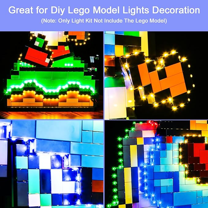 Upgraded Led Light Kit Compatible with Lego Super Mario World - Mario &amp Yoshi Building Set Music Version Compatible with Lego 71438 (Model Not Included)