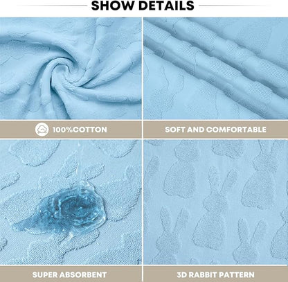 Artoid Mode 1 Pc Light Blue 3D Rabbit Jacquard Easter Hand Towels