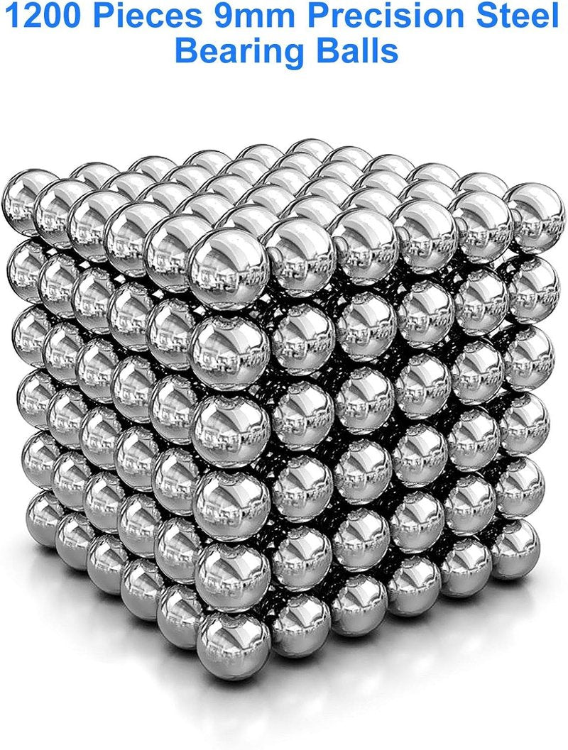 Precision Steel Bearing Balls - 1200 Pcs 9mm Slingshot Ammo | Ideal for Hunting & Target Practice