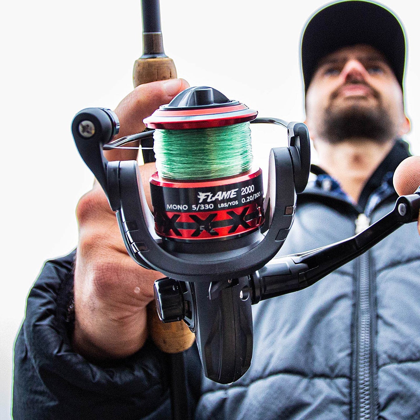Piscifun Flame Spinning Reels, Light Weight Ultra Smooth Powerful Spinning Fishing Reels Black & Red 4000 Series