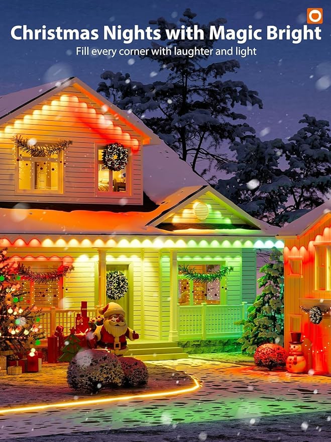 addlon 200FT Permanent Outdoor Lights, Cuttable & Extendable Smart RGB+IC LED Lights for House & Outdoor, App & Remote Control, IP67 Waterproof for Christmas, Holiday, Party, Halloween Decorations