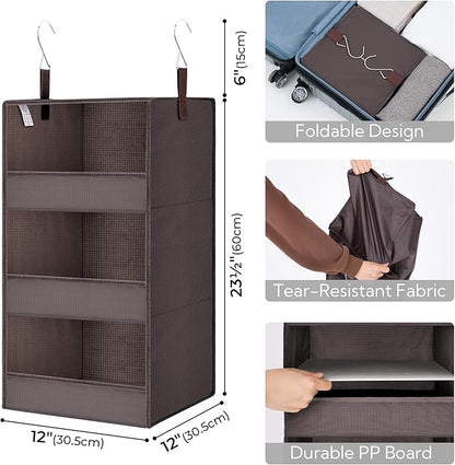 GRANNY SAYS 3-Shelf Closet Organizers and Storage, Foldable Hanging Closet