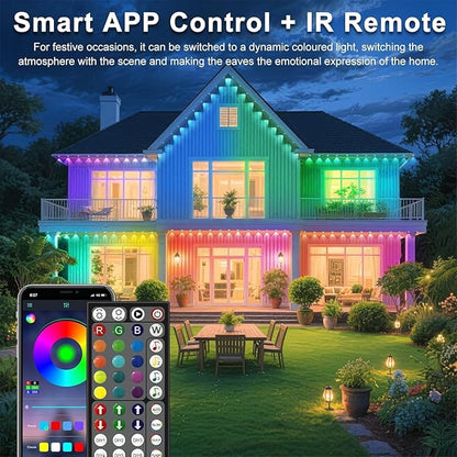500Ft Permanent Outdoor Lights for House Waterproof, IP67 LED Eave Lights with App/Remote Control, Outdoor Permanent led Lighting for House Roof Decor,Christmas,Party,All Holiday and Daily