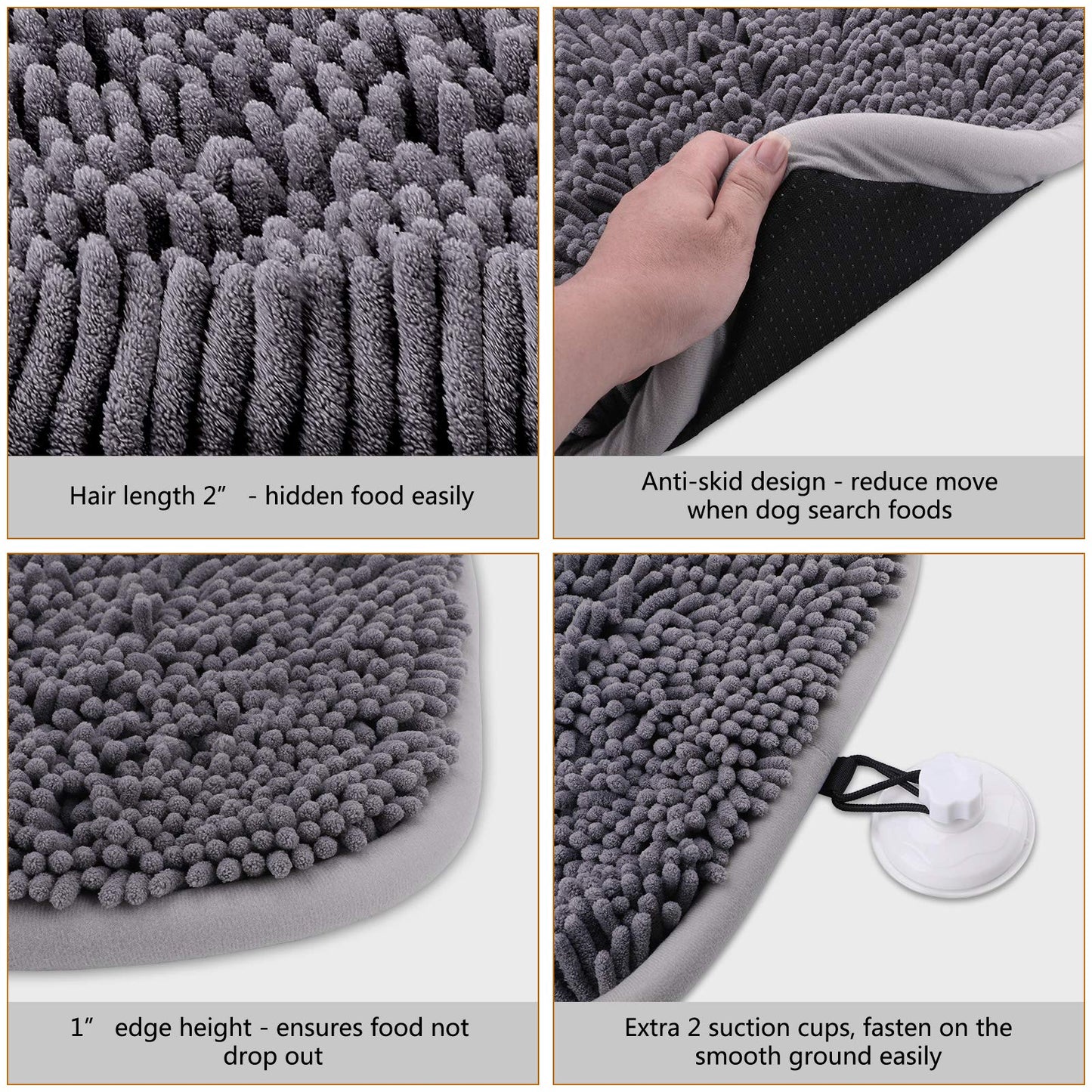 Rundik Snuffle Mat for Dogs, 17'' x 21'' Dog Sniffing Interactive Feeding Game Boredom, Puzzle Toys Encourages Natural Foraging Skills and Stress Relief Small/Medium/Large Dogs