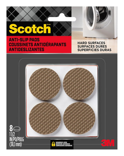 Scotch SP940 051141598079 Gripping Pads, 1.5', Brown, 8 Count
