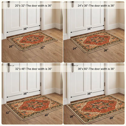 Collive Washable Indoor Door Mat, Non Slip Retro Entryway Rug 20" x 32" Doormat Quick Absorbent Entrance Rug Distressed Front Door Mat, Welcome Mats Floor Mat Doormats for Kitchen Home Patio