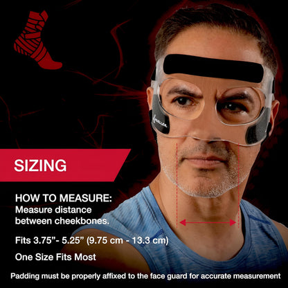 MUELLER Sports Medicine Face Mask for Men & Women, Adjustable Clear Face Guard, Nose & Cheek Protection for Basketball & Cosmetic Procedures, Shatterproof with Foam Padding, One Size
