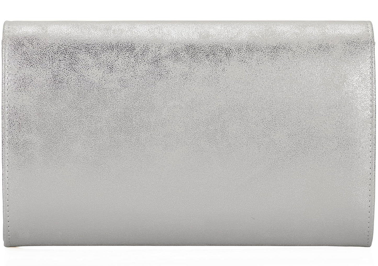 MOJISOLO PU Leather Clutch Purses Women Evening Envelope Handbag Prom Wedding Party Foldover Bag Silver