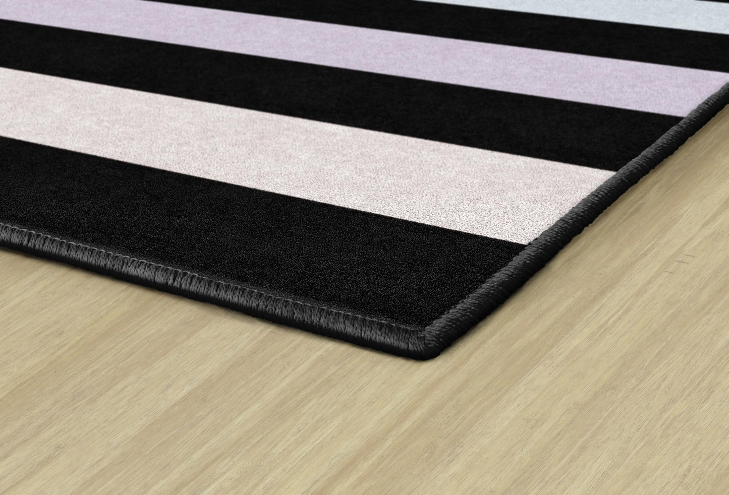 Flagship Carpets Rainbow Stripe On Black Children's Classroom Décor Area Rug for Schools, Durable and Fun for Learning Centers, Daycares and Preschools, 7'6" X 12'