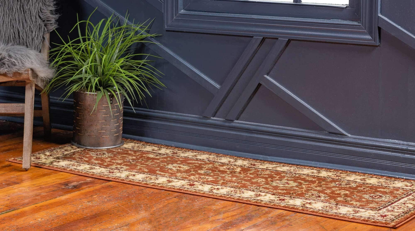 Unique Loom Voyage Collection Traditional Oriental Classic Intricate Design Area Rug (2' 7 x 10' 0 Runner, Terracotta/Ivory)